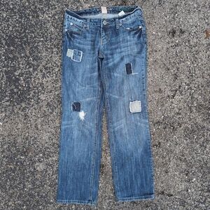 🔥5/$25 Patchwork Denim Jeans size 3 recycled materials